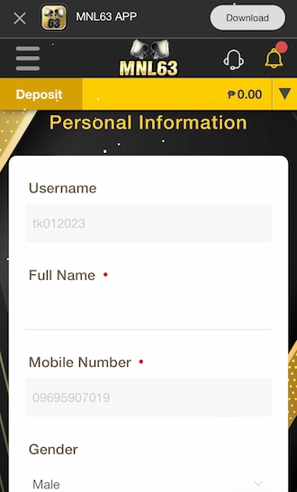 Step 2: fill in the blank personal information boxes in the form.